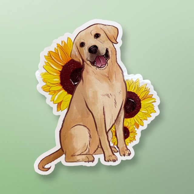 Golden Labrador sticker waterproof vinyl