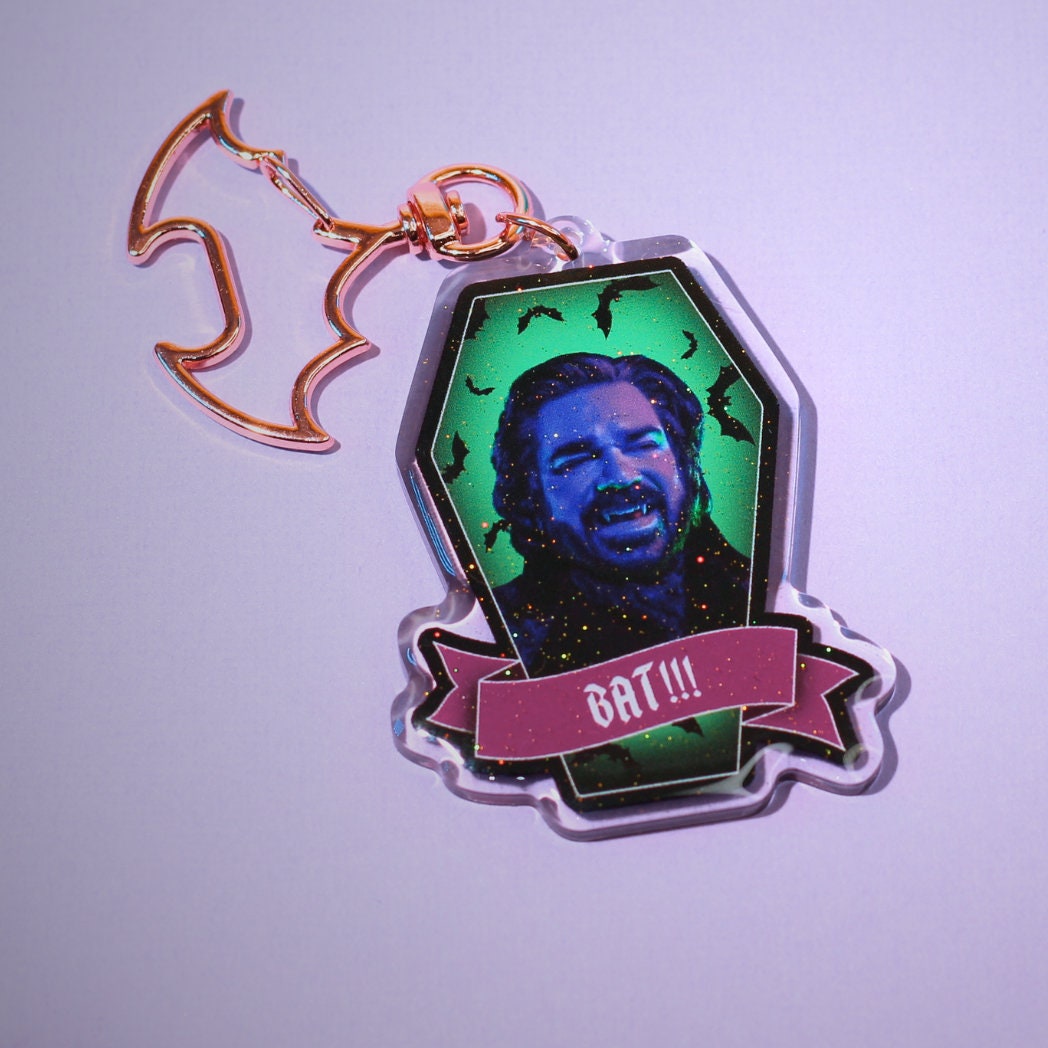 Laszlo BAT! Glitter Epoxy Keyring