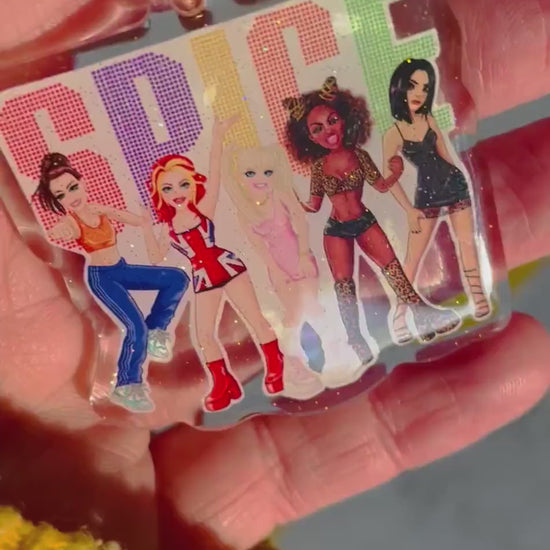 Spice Girls Glitter Keyring