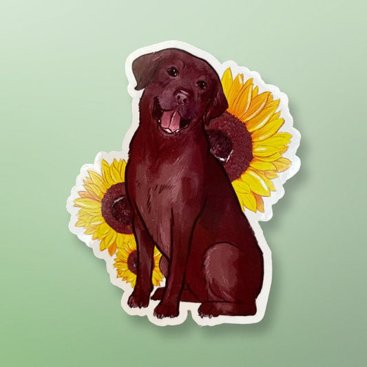 Choc Labrador sticker waterproof vinyl