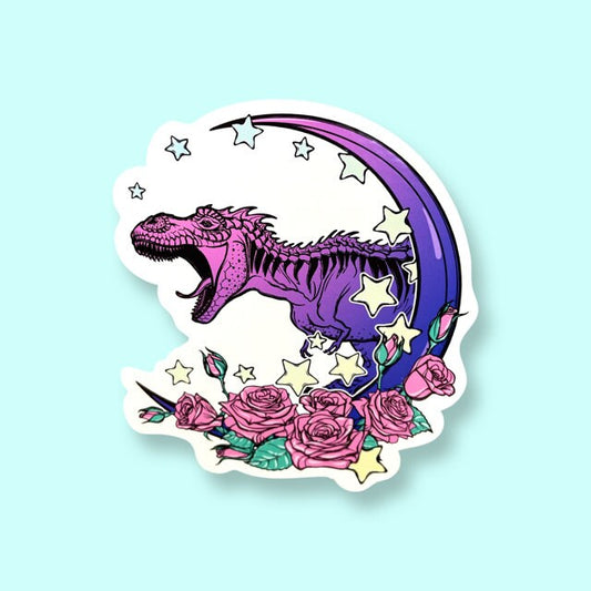 Dinosaur Crescent Moon sticker waterproof vinyl