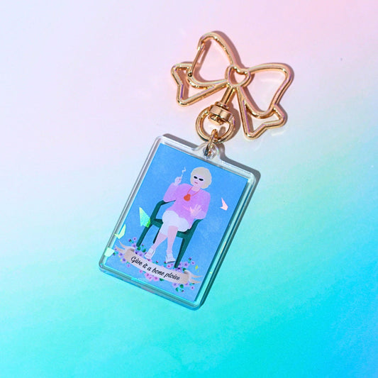 Kath & Kim Give it a bone ploise holographic Keyring
