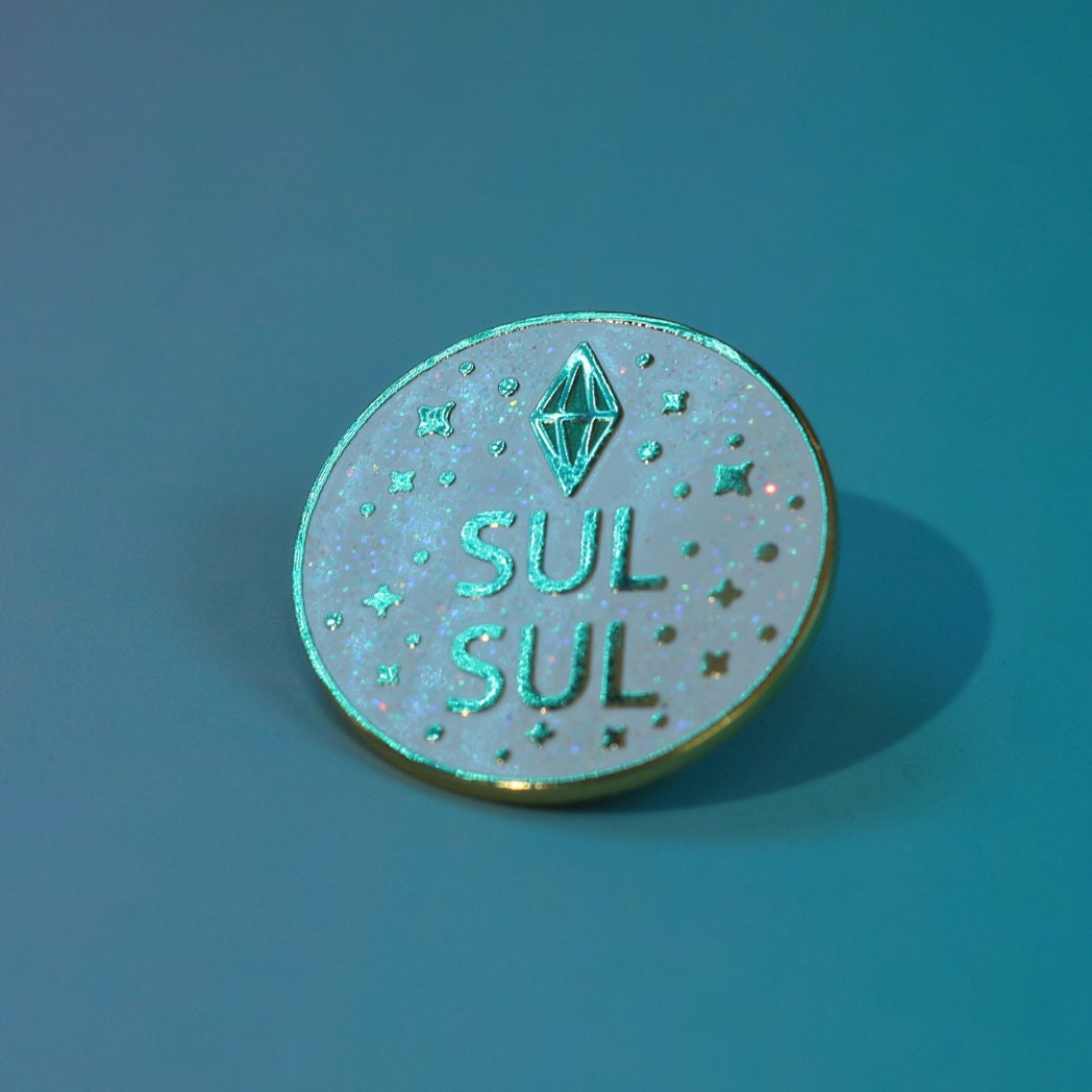 The Sims SUL SUL glitter enamel pin