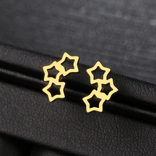 Star Trio Stud Earrings