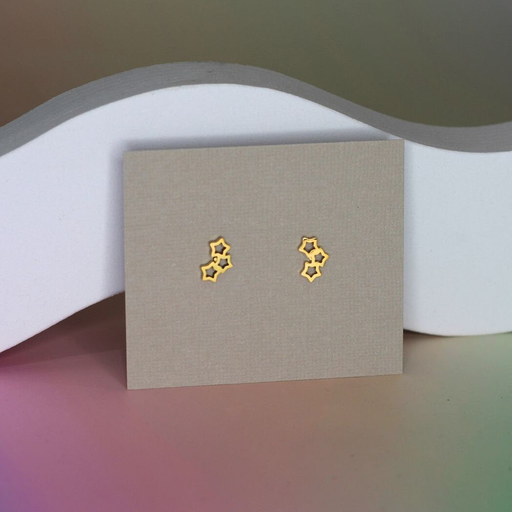 Star Trio Stud Earrings