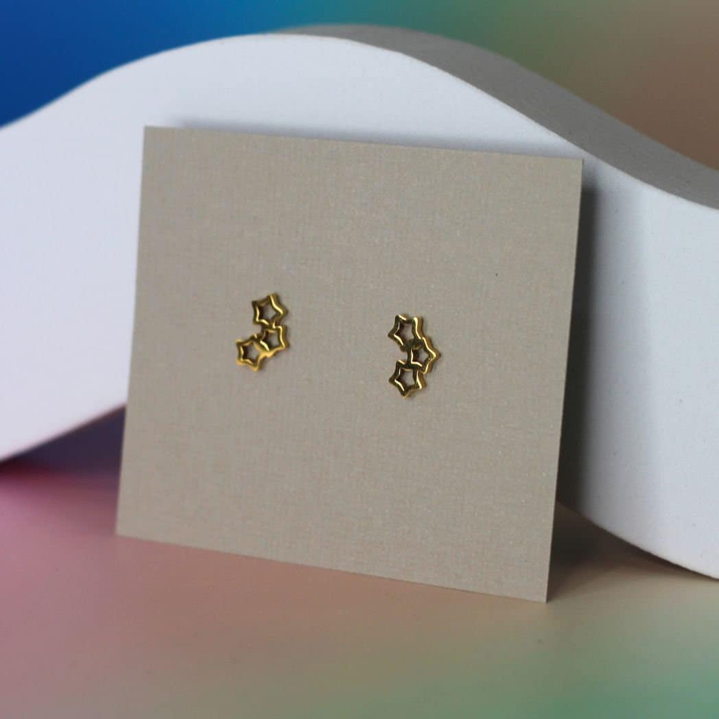 Star Trio Stud Earrings