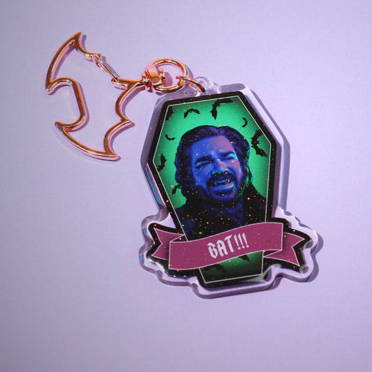 Laszlo BAT! Glitter Epoxy Keyring