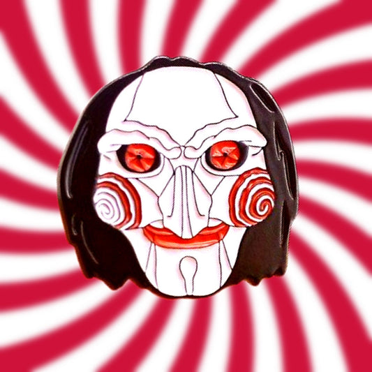 Saw Jigsaw Billy horror thriller want to play a game enamel pin