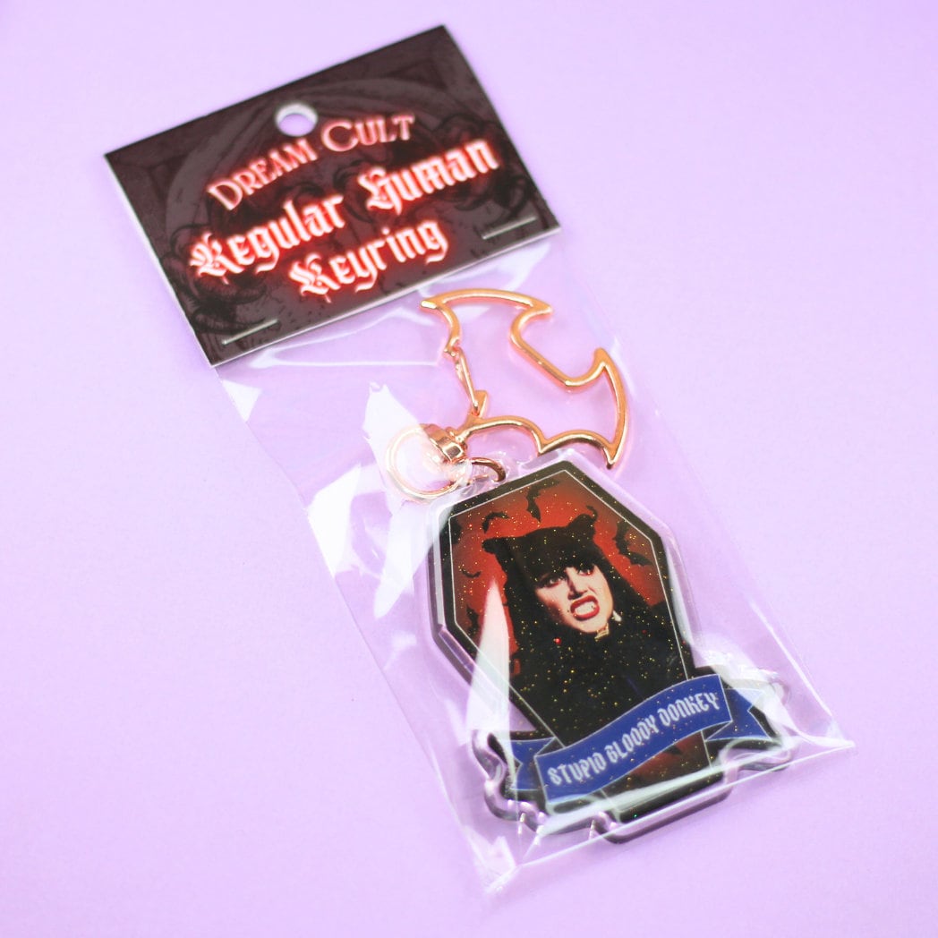 Nadja Stupid Bloody Donkey Glitter Epoxy Keyring